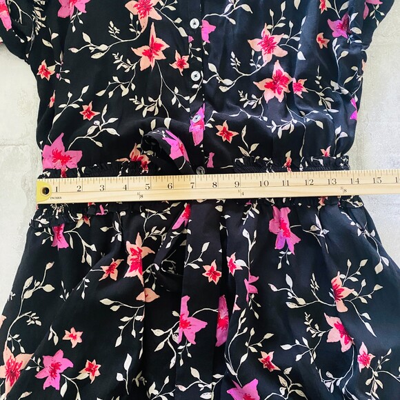 NWT Free People Black Combo Lighten Up Long Sleeve Belted Collared Mini Dress S - Picture 6 of 15